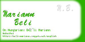 mariann beli business card